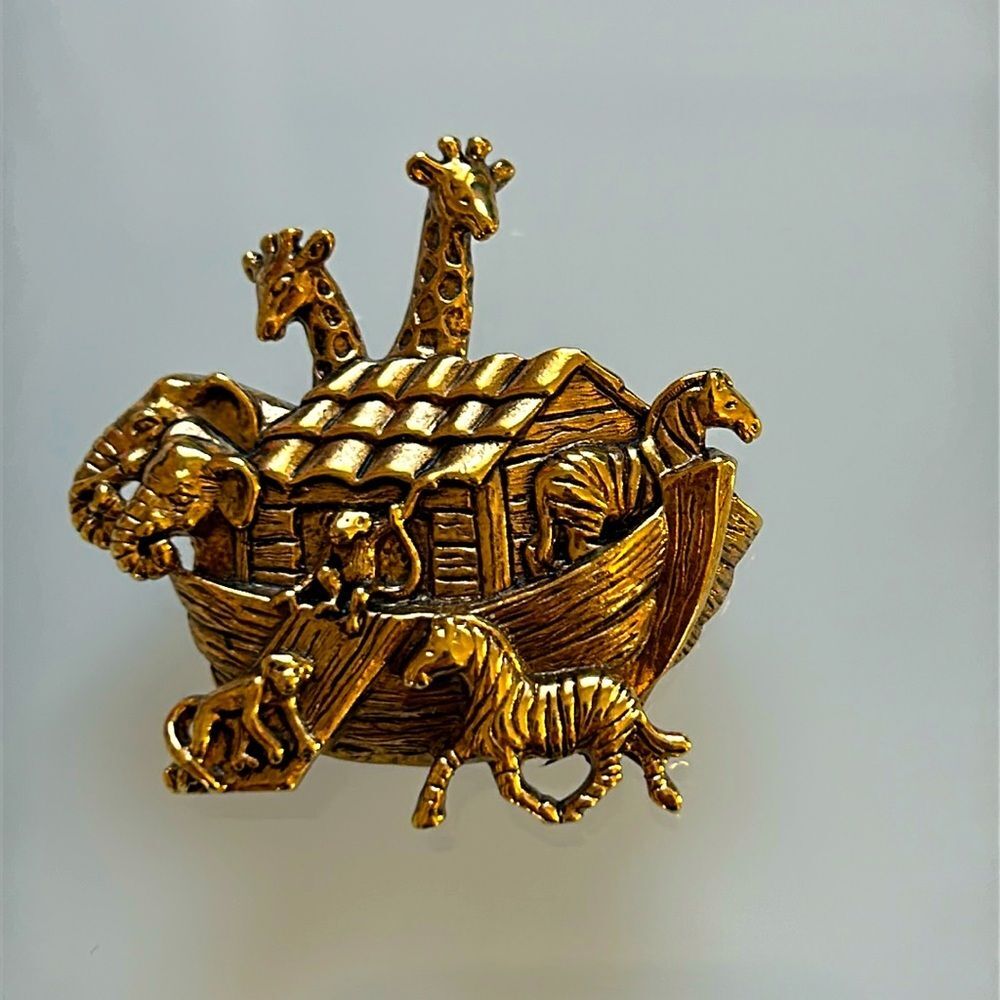 Vintage Gold Color  NOAH'S ARK BROOCH, Avon